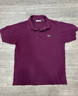 Lacoste Classic Fit Polo Shirt Purple Men's Size Medium M (FR 4) Short Sleeve
